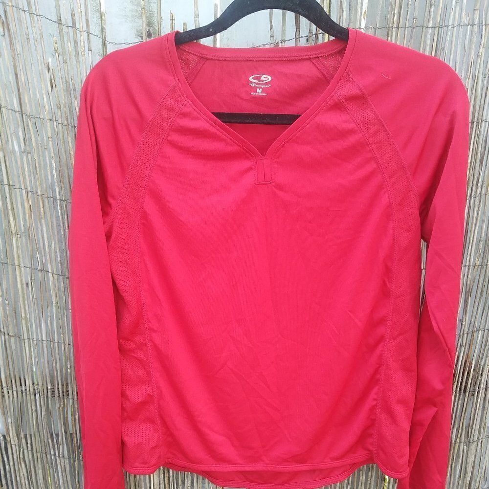 Champion C9 Red V-Neck Long Sleeve Women's - M